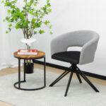 Swivel Sherpa Accent Chair with Steel Legs and Hollow Back 8 Swivel Sherpa Accent Chair with Steel Legs and Hollow Back