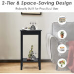 Compact 2-Tier End Tables with Storage Shelf (Set of 2)