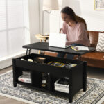 Lift Top Coffee Table with Hidden Storage and Open Shelves 8 Lift Top Coffee Table with Hidden Storage and Open Shelves