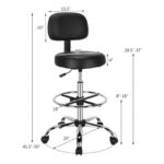Adjustable Swivel Drafting Chair with Footrest and Rolling Casters