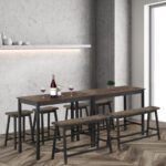 Solid Wood Counter Height Table Set with Bench and Stools (Set of 4)