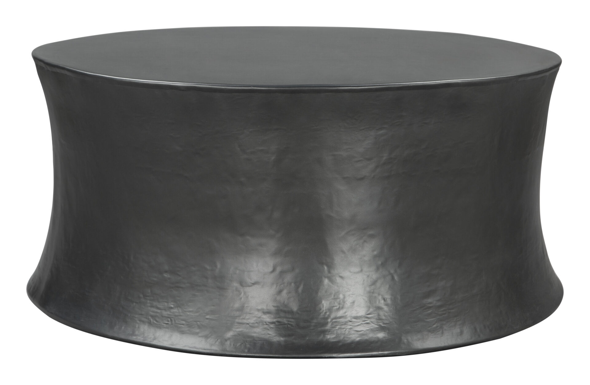 Sleek Round Black Coffee Table with Steel Unibody Design 2 Sleek Round Black Coffee Table with Steel Unibody Design - Image 2