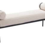 Steel Frame Bench with Plush Corduroy Seat – Seats 2 8 Steel Frame Bench with Plush Corduroy Seat – Seats 2