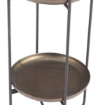 Round Bronze Accent Table with Steel Frame and Trays 14 Round Bronze Accent Table with Steel Frame and Trays