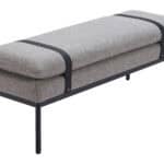 Gray Steel Frame Bench with Plush Fabric Seat 13 Gray Steel Frame Bench with Plush Fabric Seat