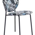 Leaf Print Dining Chair with Black Legs (Set of 2)