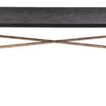 Modern Black and Bronze Dining Table with Steel Base