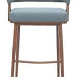 Plush Gray Barstool with Walnut Faux Wood and Armrests 10 Plush Gray Barstool with Walnut Faux Wood and Armrests