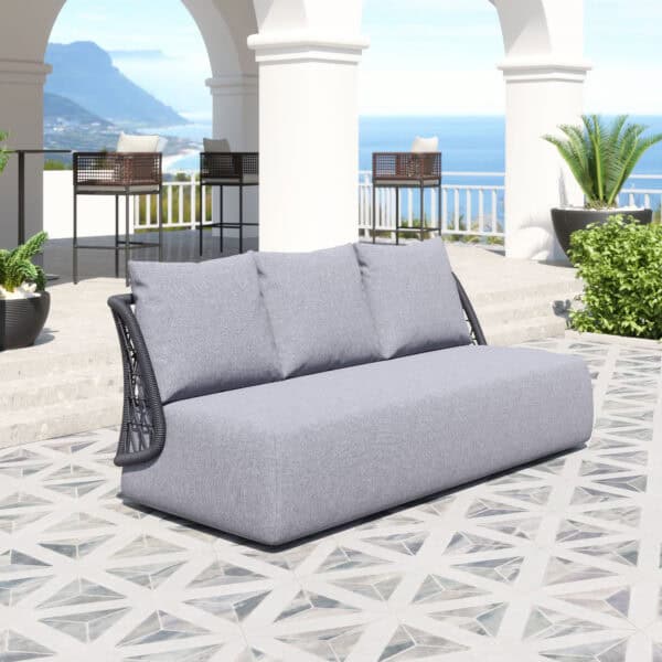 Versatile Outdoor Sofa with Durable Aluminum Frame and Olefin Cushions