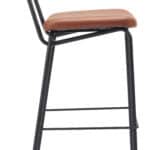 Vintage Brown Faux Leather Barstools with Steel Frame (Set of 2)