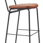 Vintage Brown Faux Leather Barstools with Steel Frame (Set of 2)