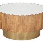 Round Marble Top Coffee Table with Painted Wood Base 14 Round Marble Top Coffee Table with Painted Wood Base