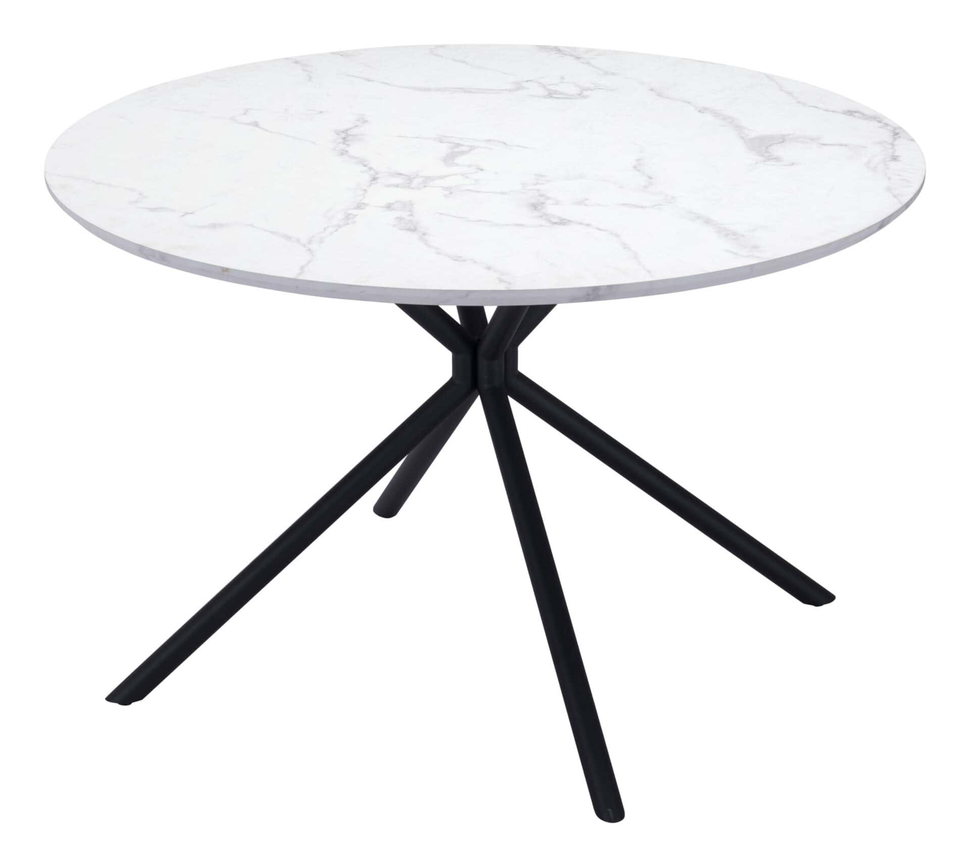 Mid Century Modern Round Dining Table with Marble Print Top 5 Mid Century Modern Round Dining Table with Marble Print Top - Image 5