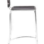 Espresso Faux Leather Counter Stools with Chrome Legs (Set of 2)