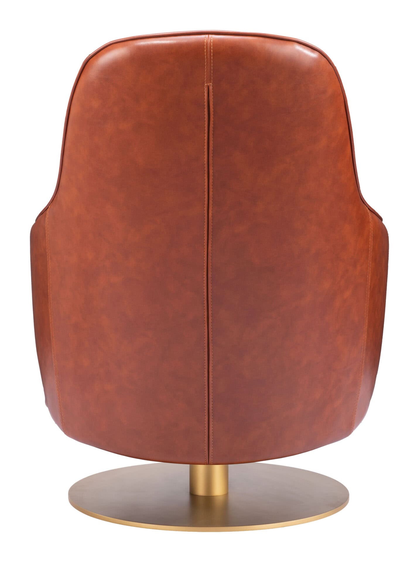 Swivel Faux Leather Accent Chair with Brushed Base and Armrests 4 Swivel Faux Leather Accent Chair with Brushed Base and Armrests - Image 4