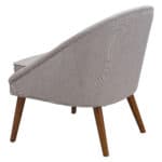 Retro Modern Beige Accent Chair with Tufted Upholstery and Wood Legs 15 Retro Modern Beige Accent Chair with Tufted Upholstery and Wood Legs