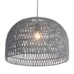 Gray Woven Dome Ceiling Lamp with Adjustable Cord