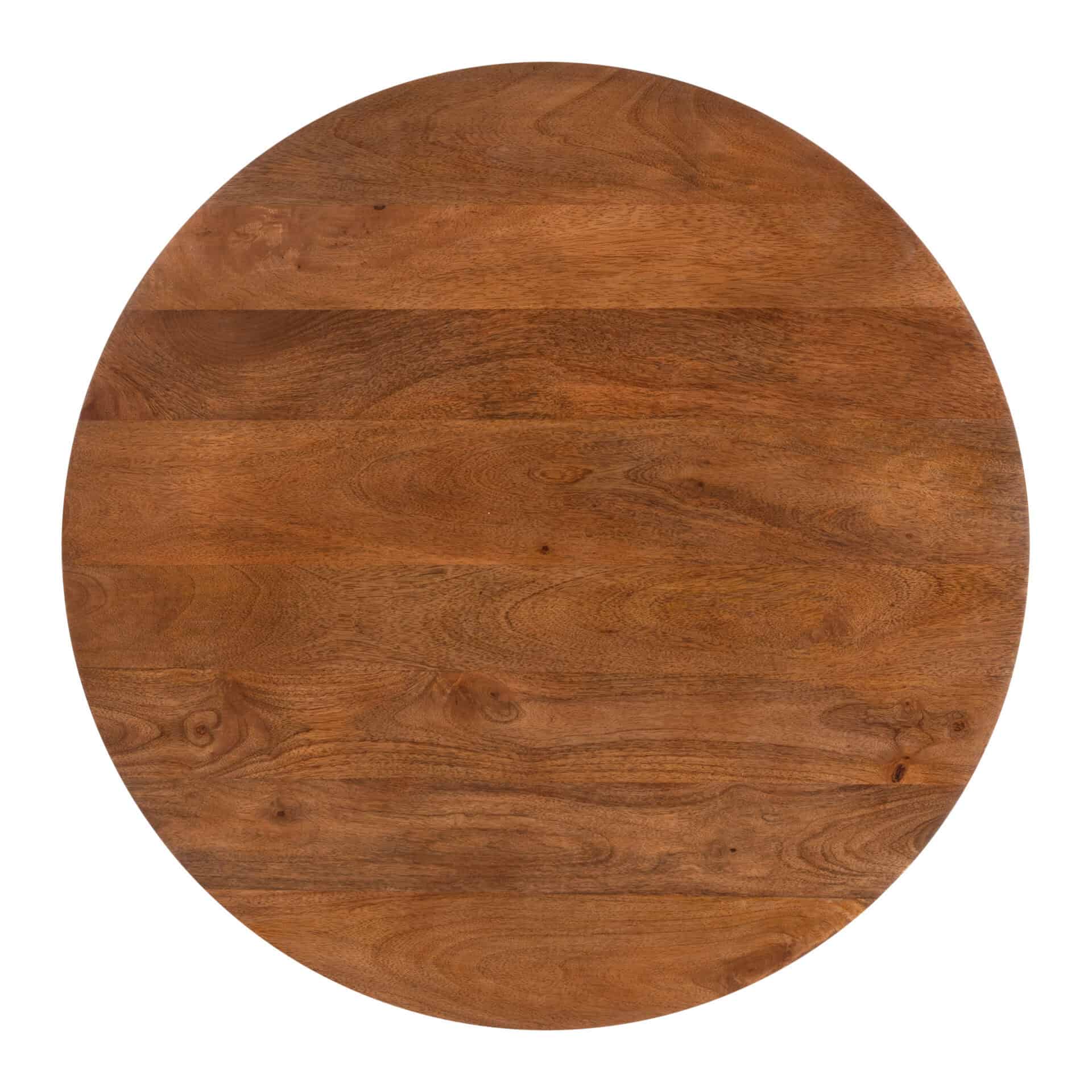 Mid-Century Modern Round Walnut Coffee Table with Mango Wood Finish 4 Mid-Century Modern Round Walnut Coffee Table with Mango Wood Finish - Image 4