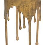 Antique Brass Drip Round Side Table with Steel Frame 11 Antique Brass Drip Round Side Table with Steel Frame