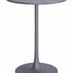 Gray Round Bar Table with Weather-Resistant Frame for Indoor/Outdoor Use