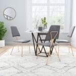 Gray Velvet Dining Chairs with Gold Frame (Set of 2) 10 Gray Velvet Dining Chairs with Gold Frame (Set of 2)
