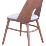Mid-Century Modern Light Gray Dining Chair with Walnut Frame (Set of 2)