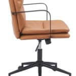 Modern Brown Office Chair with Adjustable Height and Faux Leather Finish 9 Modern Brown Office Chair with Adjustable Height and Faux Leather Finish