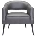 Vintage Gray Faux Leather Accent Chair with Steel Legs 13 Vintage Gray Faux Leather Accent Chair with Steel Legs