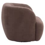 Swivel Chair with Shearling-Style Fabric and Powder-Coated Base
