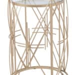 Gold Round Side Tables with White Top (Set of 2) 13 Gold Round Side Tables with White Top (Set of 2)