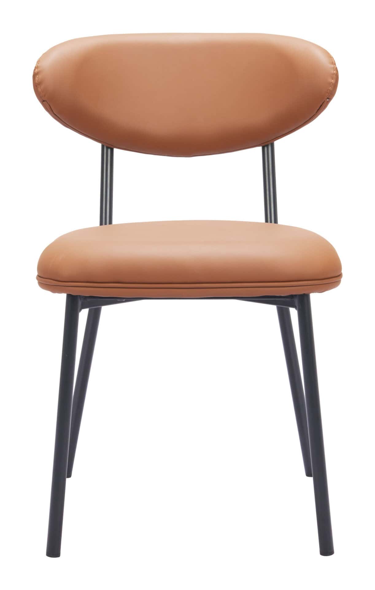 Modern Faux Leather Dining Chair with Steel Frame (Set of 2) 3 Modern Faux Leather Dining Chair with Steel Frame (Set of 2) - Image 3