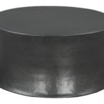 Sleek Round Black Coffee Table with Steel Unibody Design 9 Sleek Round Black Coffee Table with Steel Unibody Design