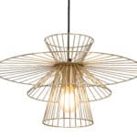Gold Steel Frame Ceiling Lamp with Adjustable Cord Length 11 Gold Steel Frame Ceiling Lamp with Adjustable Cord Length