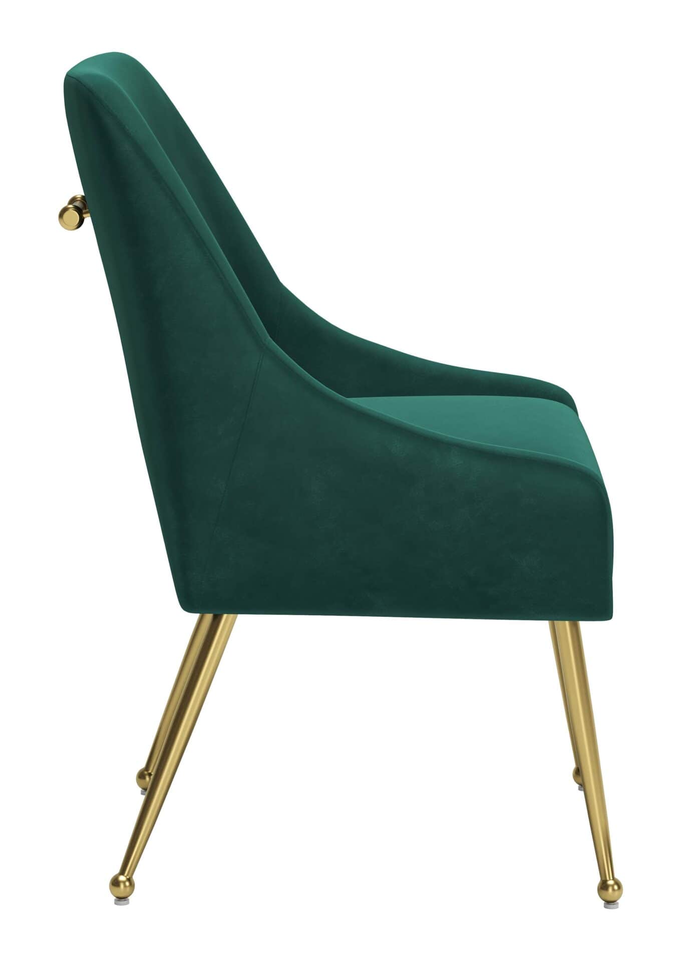 Velvet Armchair with Gold Metal Legs and Cushioned Backrest Green 4 Velvet Armchair with Gold Metal Legs and Cushioned Backrest Green - Image 4