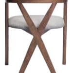 Gray Fabric Dining Chair with Walnut Rubberwood Frame