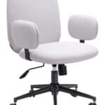 Adjustable Beige Office Chair with Swivel Base and Armrests 13 Adjustable Beige Office Chair with Swivel Base and Armrests