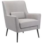 Boho Chic Gray Accent Chair with Faux Leather and Steel Legs 10 Boho Chic Gray Accent Chair with Faux Leather and Steel Legs
