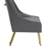 Gray & Gold Upholstered Armchair with Cushion and Metal Legs 13 Gray & Gold Upholstered Armchair with Cushion and Metal Legs