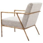 Boucle Accent Chair with Forged Steel Frame and Armrests