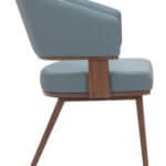 Modern Gray and Walnut Dining Chair with Faux Wood Legs 9 Modern Gray and Walnut Dining Chair with Faux Wood Legs
