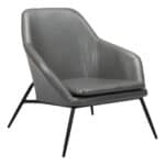 Modern Gray Accent Chair with Faux Leather and Steel Base 12 Modern Gray Accent Chair with Faux Leather and Steel Base
