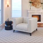 Modern Armchair with Wooden Legs and Durable Performance Fabric 9 Modern Armchair with Wooden Legs and Durable Performance Fabric