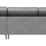 Modern Gray Leather Sectional with Chaise and Steel Legs 10 Modern Gray Leather Sectional with Chaise and Steel Legs