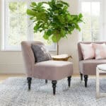 Velvet Taupe Accent Chair with Wooden Legs and Deco Flair 10 Velvet Taupe Accent Chair with Wooden Legs and Deco Flair