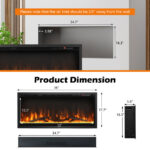 50 Inch Electric Fireplace Wall Mount Recessed with Remote Control