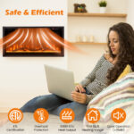 50 Inch Electric Fireplace Wall Mount Recessed with Remote Control