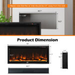 50 Inch Electric Fireplace Wall Mount Recessed with Remote Control