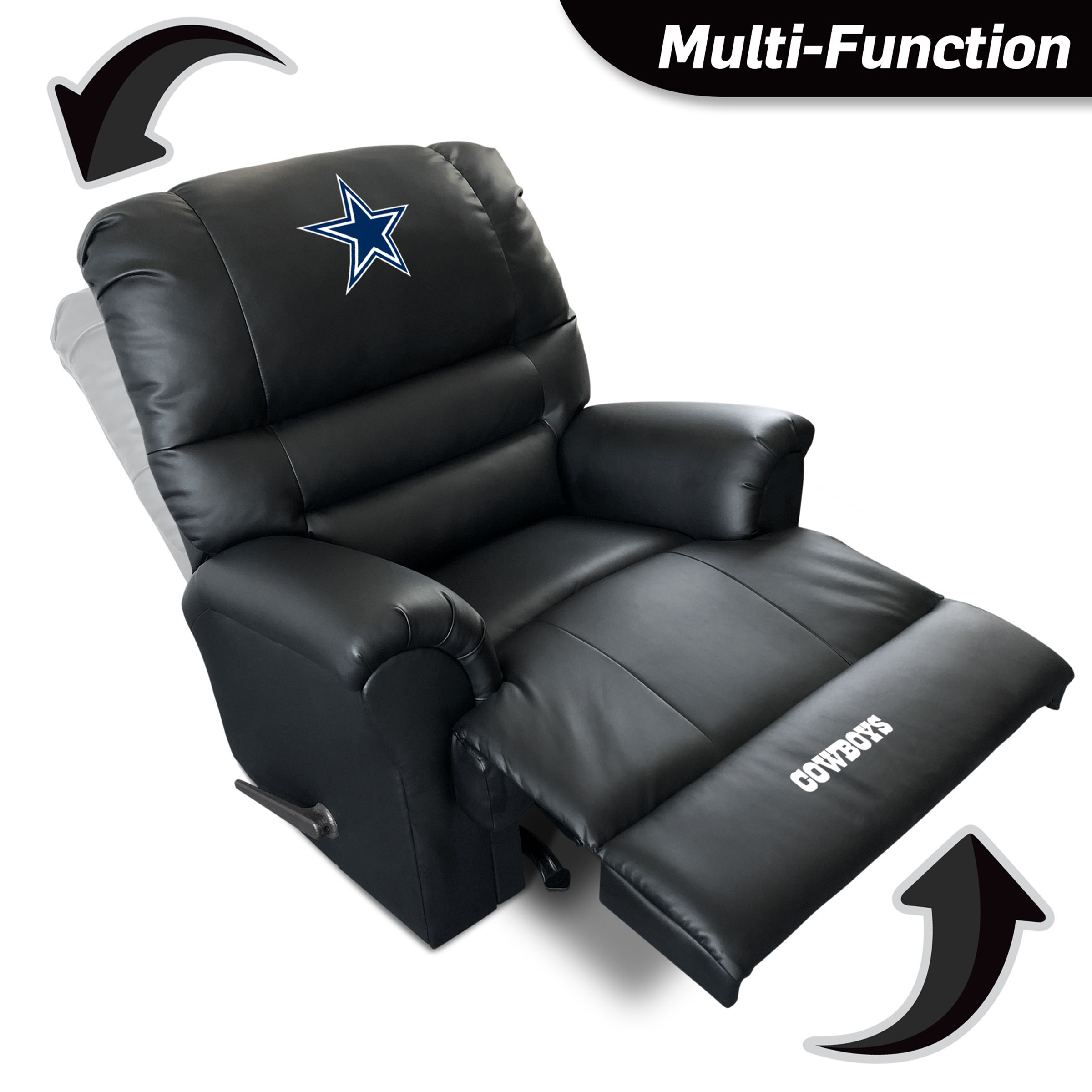 dallas cowboys faux leather embroidered rocker recliner
