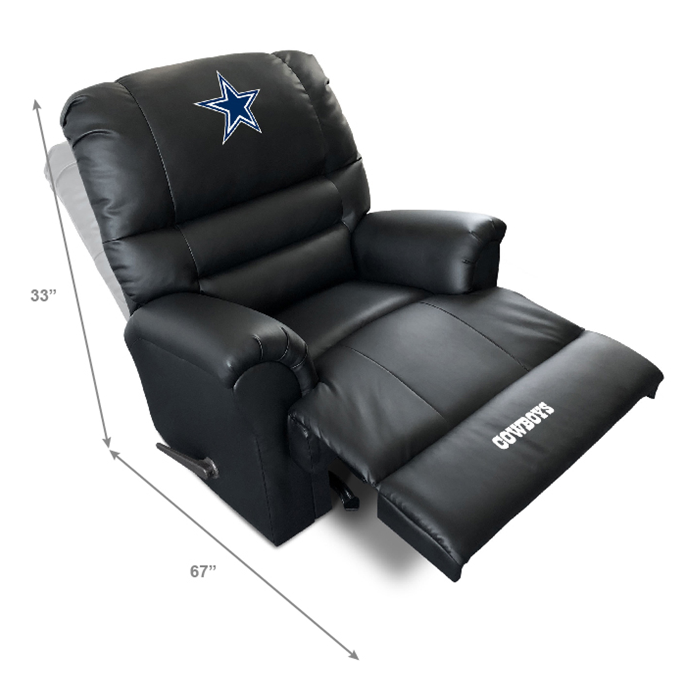 dallas cowboys faux leather embroidered rocker recliner