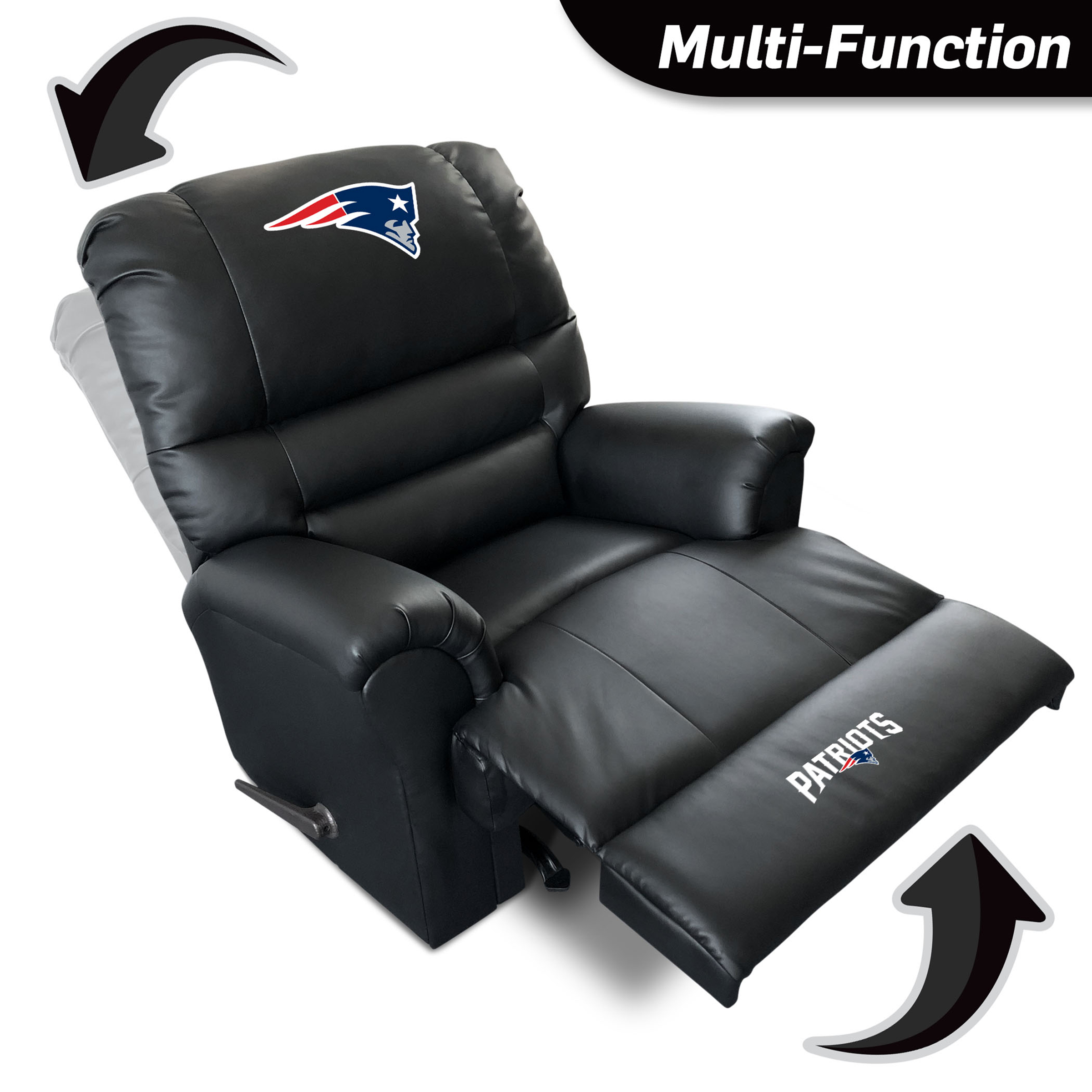 patriots faux leather embroidered rocker recliner